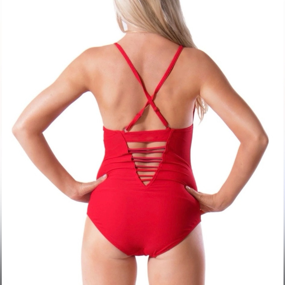 Bawdy Criss-Cross One Piece Swimsuit